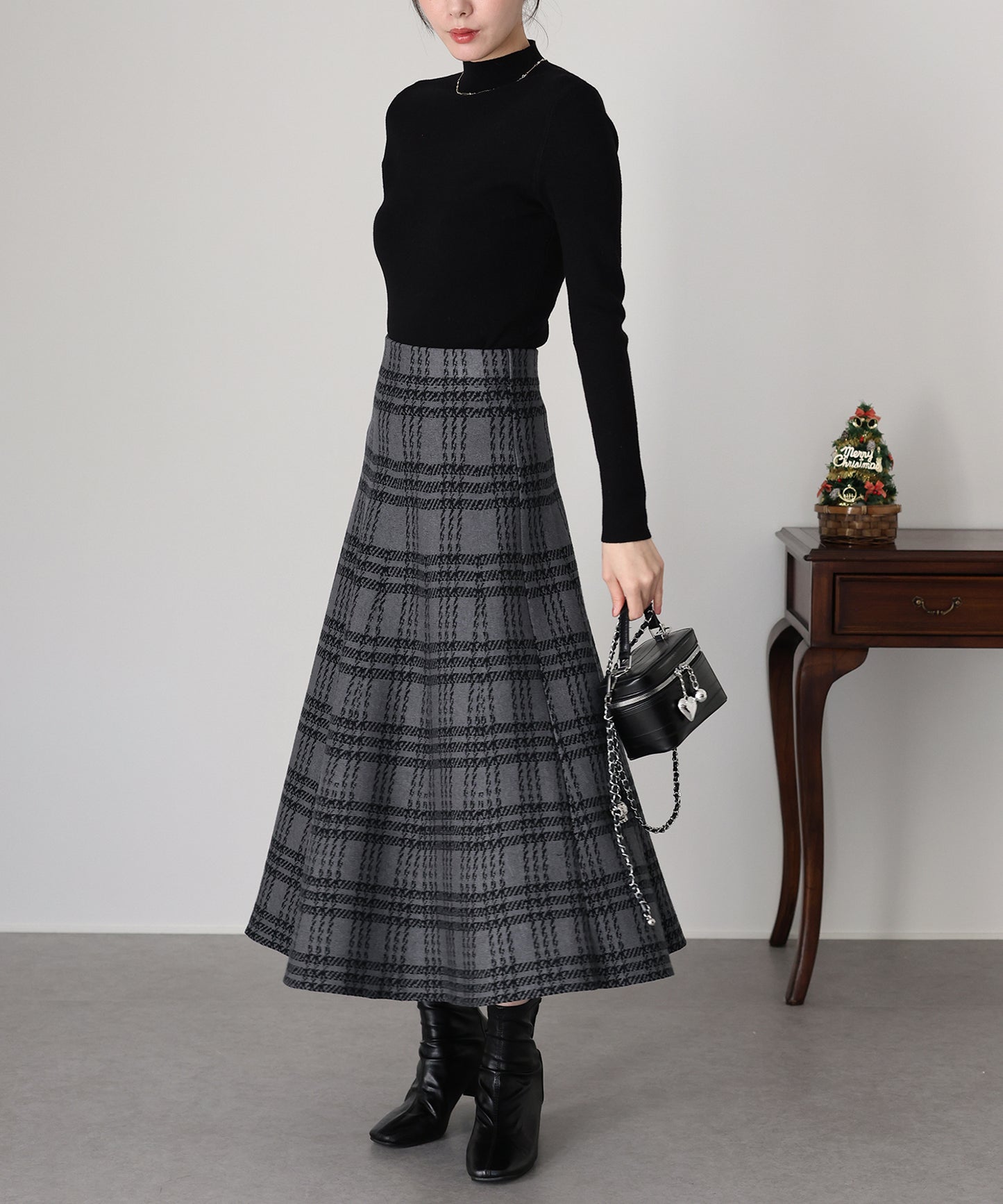 ロングチェックスカート