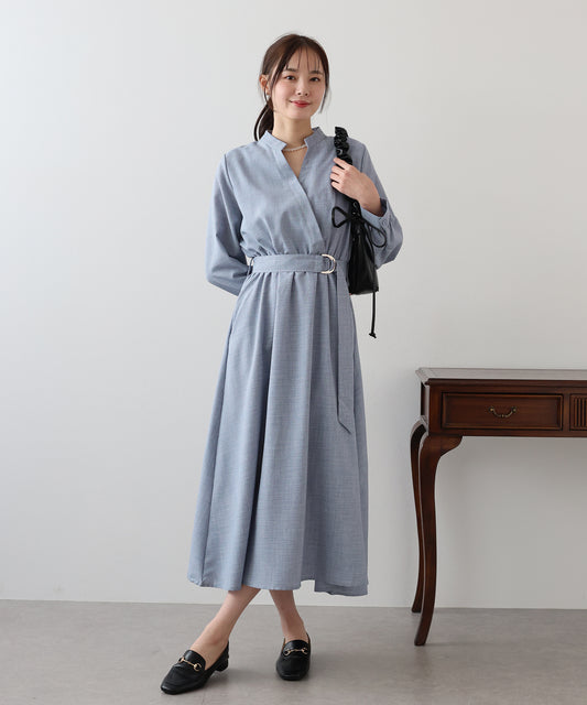 【TIME SALE】カシュクールシャツワンピース