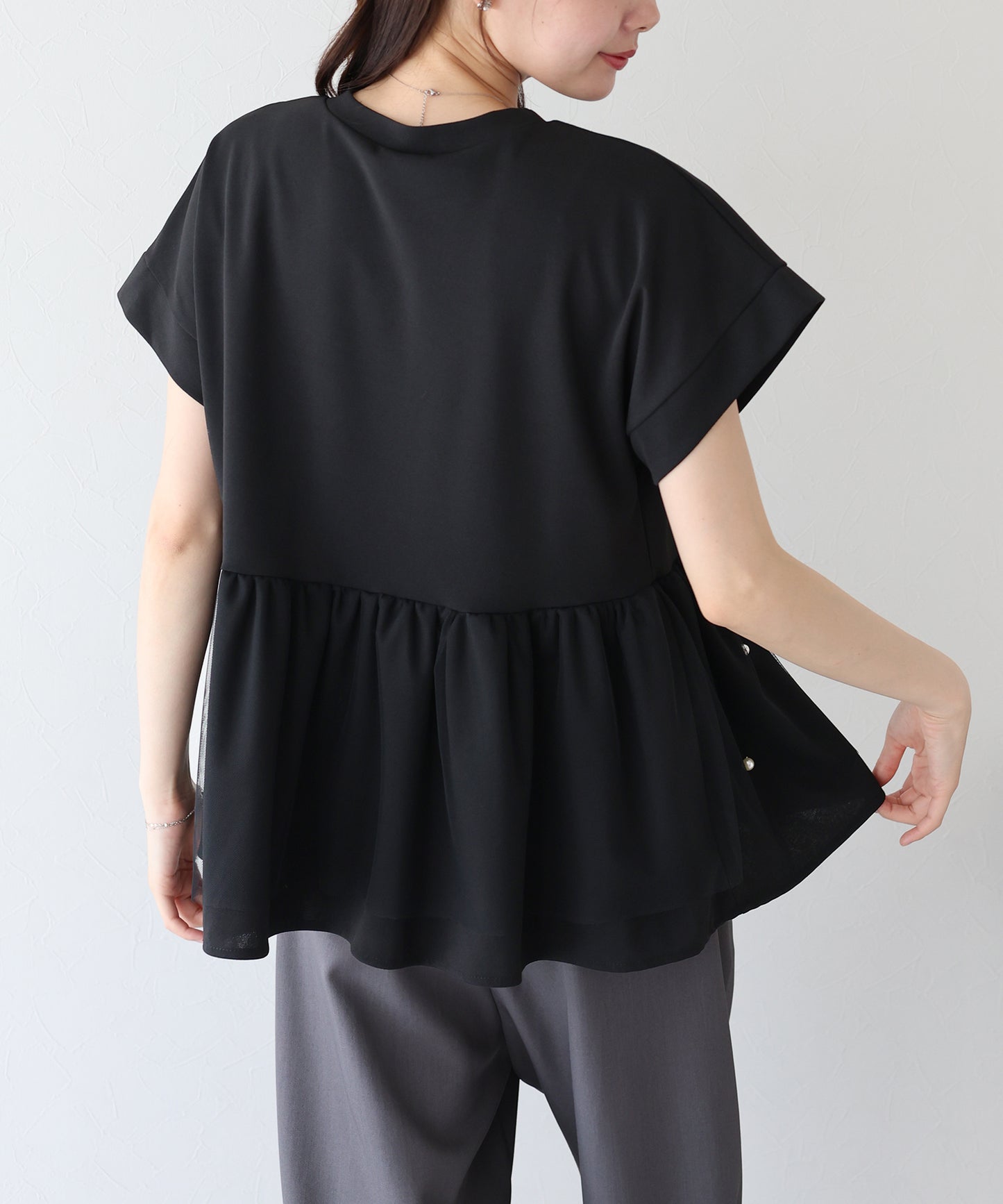 【TIME SALE】ペプラム切替カットソー