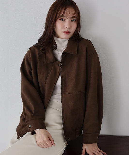 スウェードZIPブルゾン