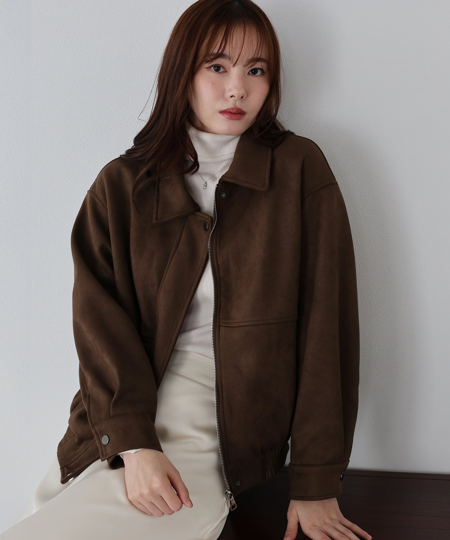 スウェードZIPブルゾン