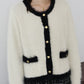 【TIME SALE】金ボタンシャギーニットジャケット