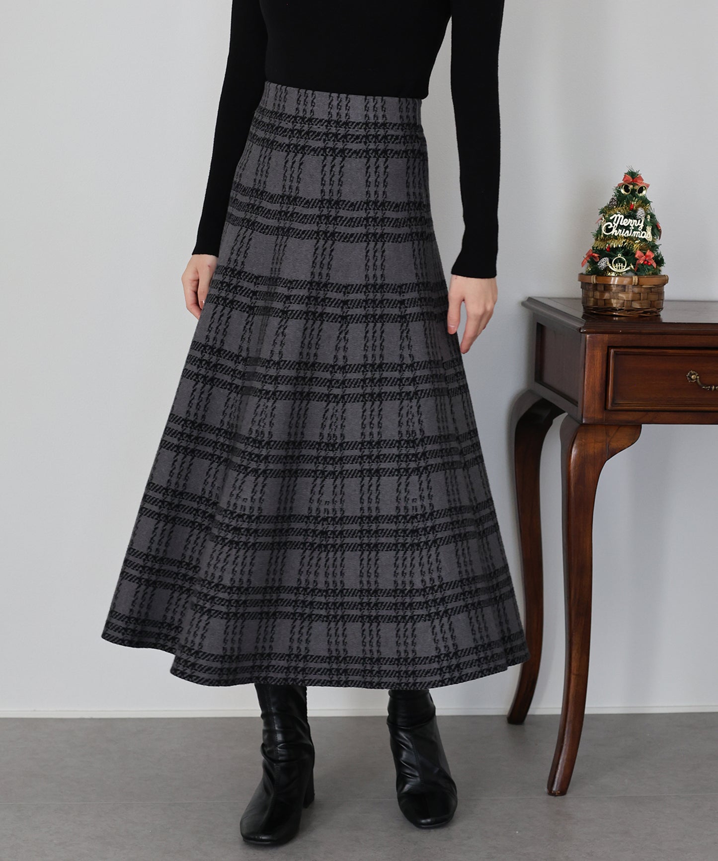 【早割5％OFF】ロングチェックスカート