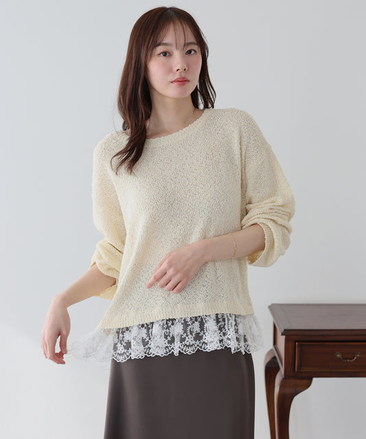 レースドッキングニット