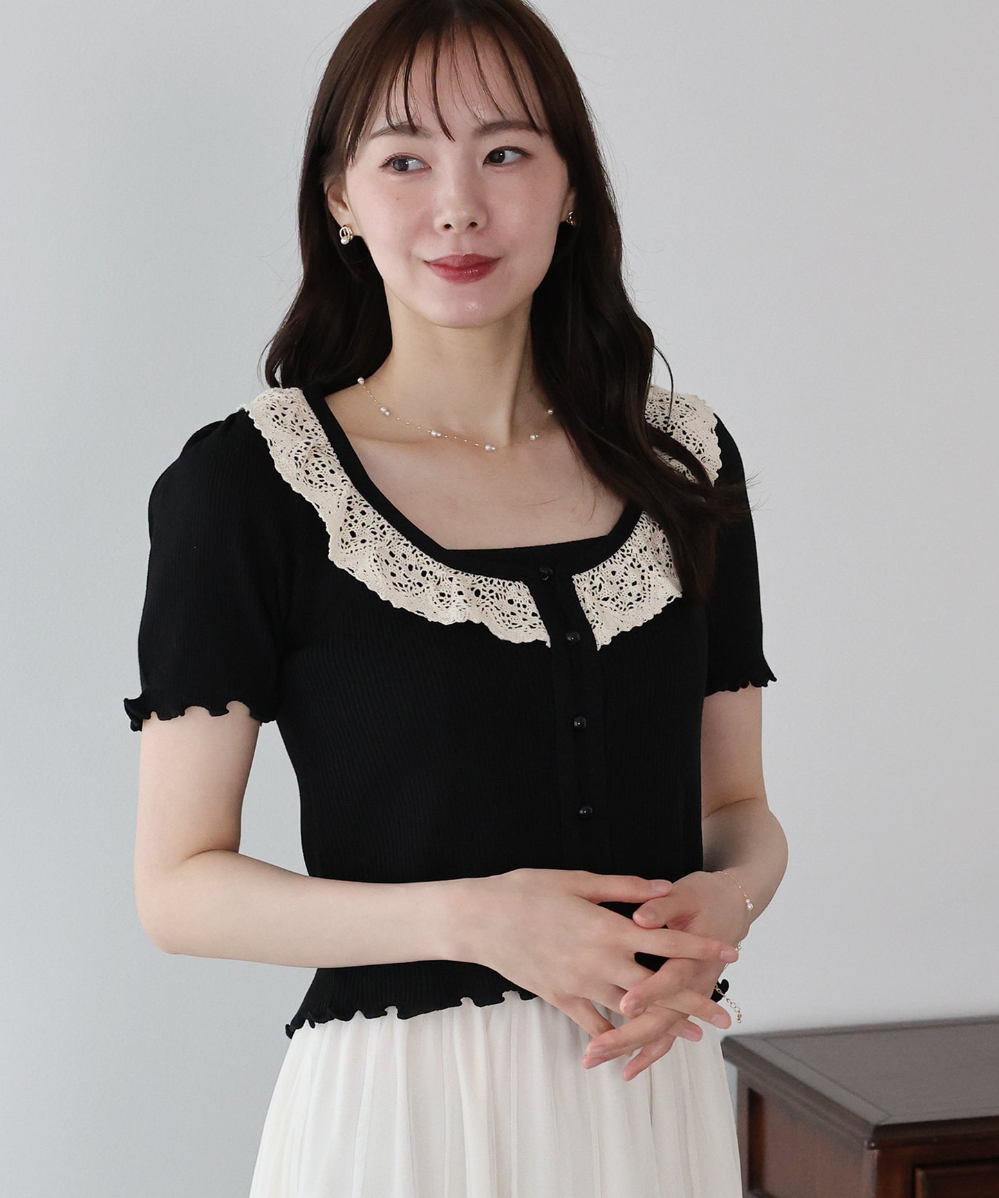 【早割5％OFF】エンブロイダリーレースニット【メール便】