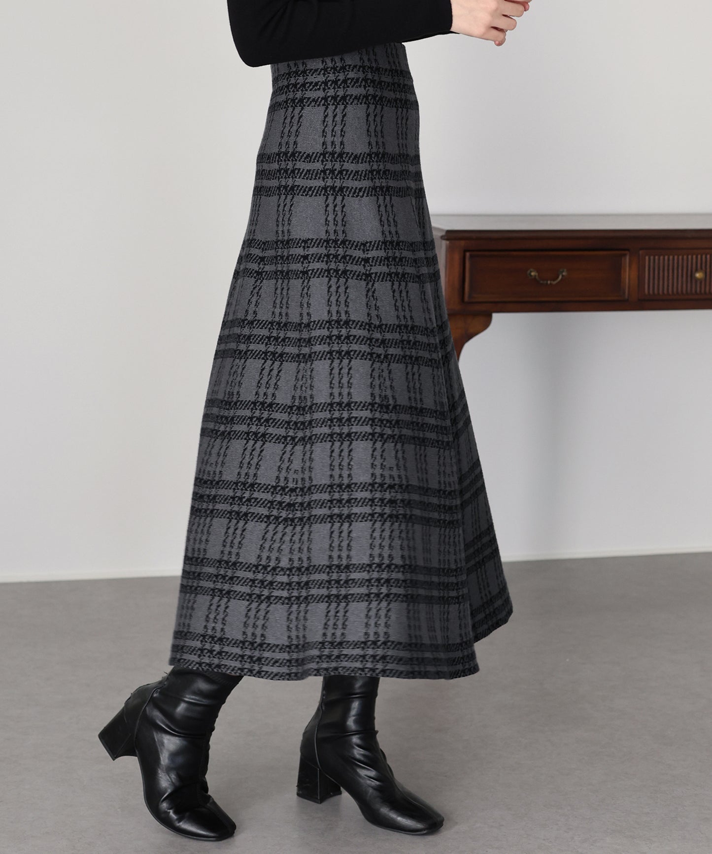 ロングチェックスカート