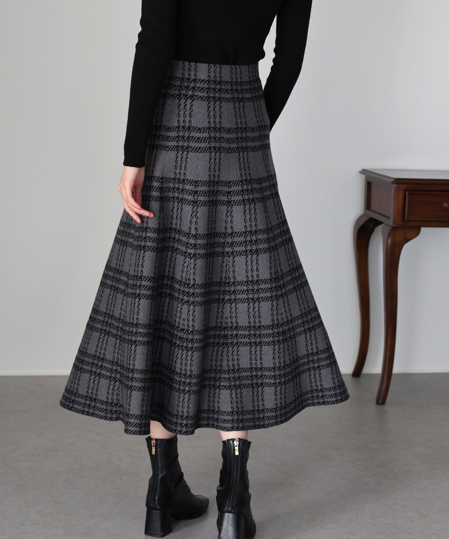 【早割5％OFF】ロングチェックスカート