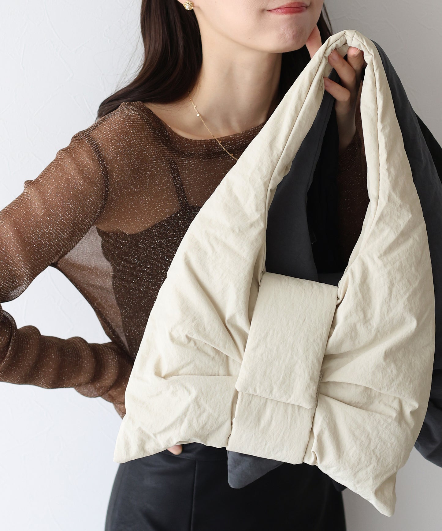 ミニリボンパテッドバッグ