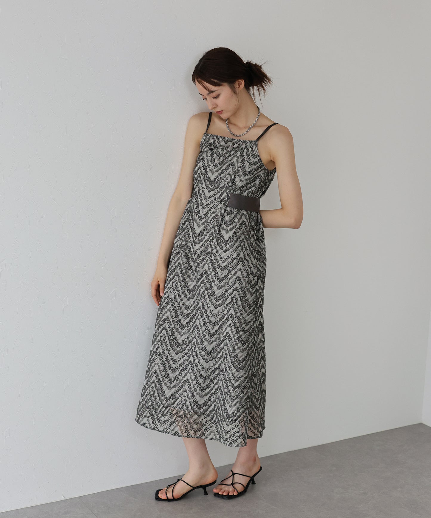【新商品限定5％OFF（火）】【日本製】ジャガードキャミワンピース[J by blue]