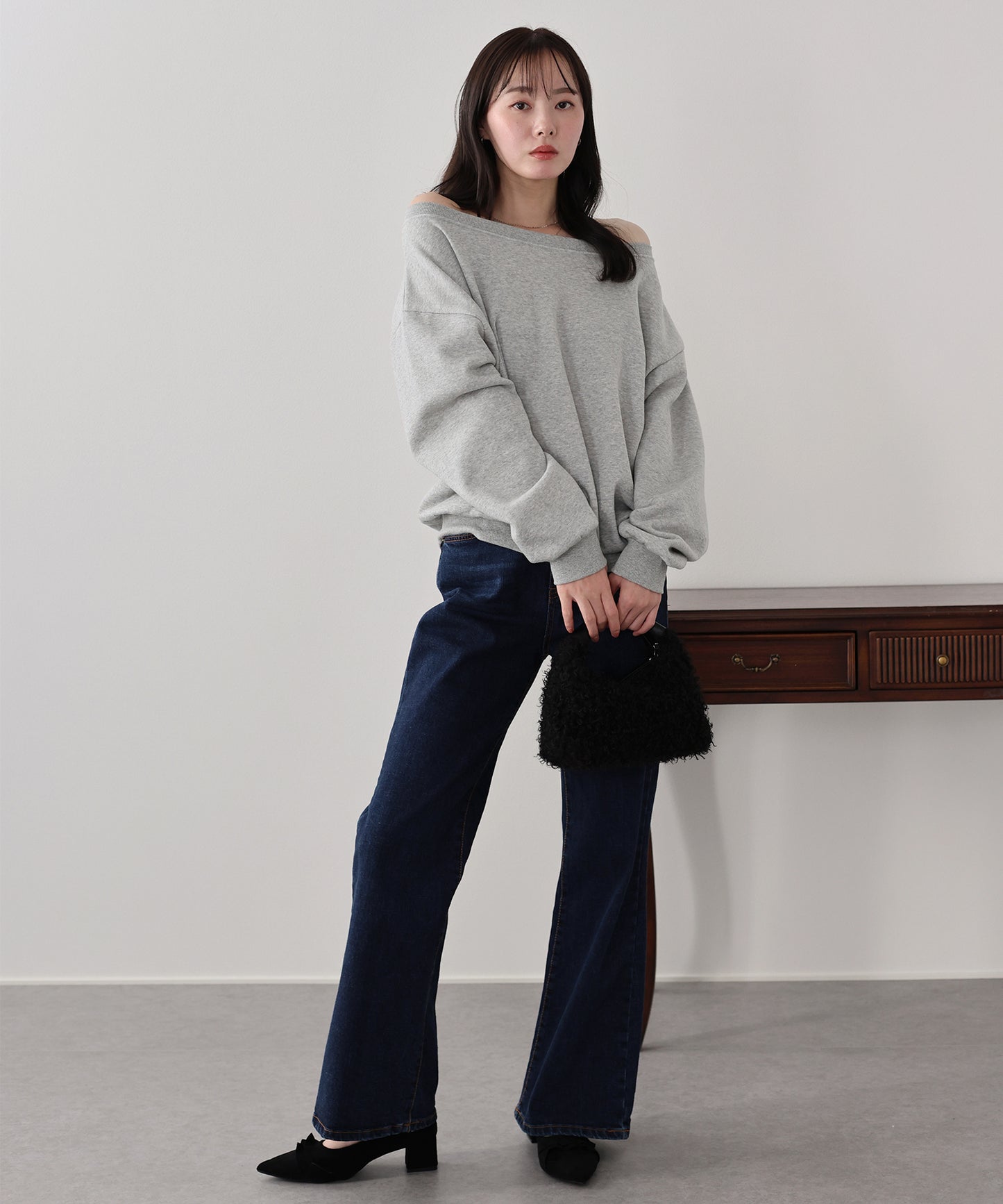 【早割5％OFF】裏起毛オフショルスウェット