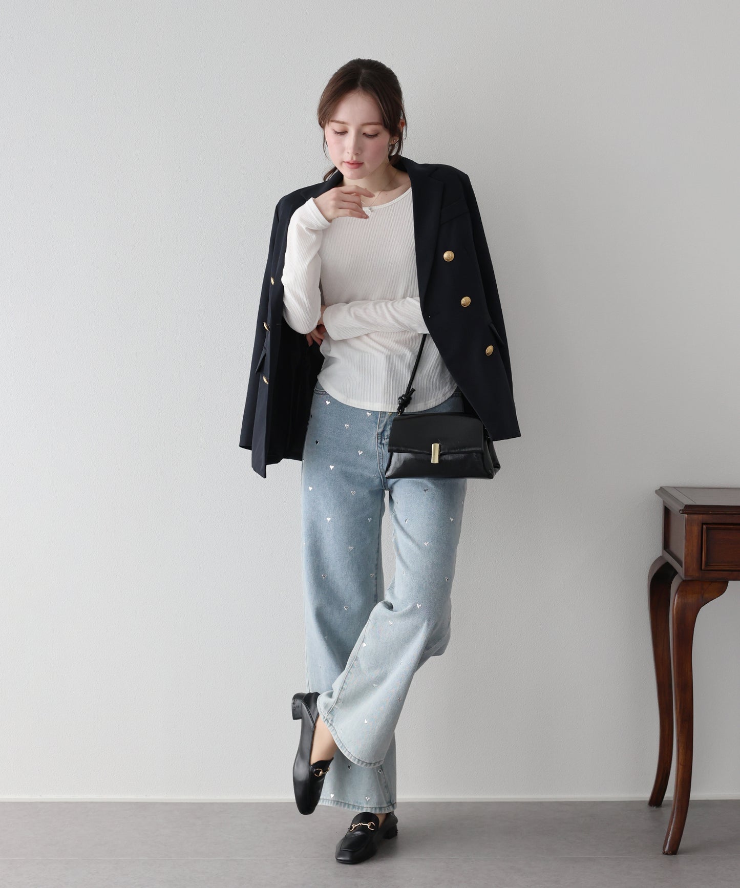 【早割5％OFF】クルーネックシアーリブカットソー【ネコポス】