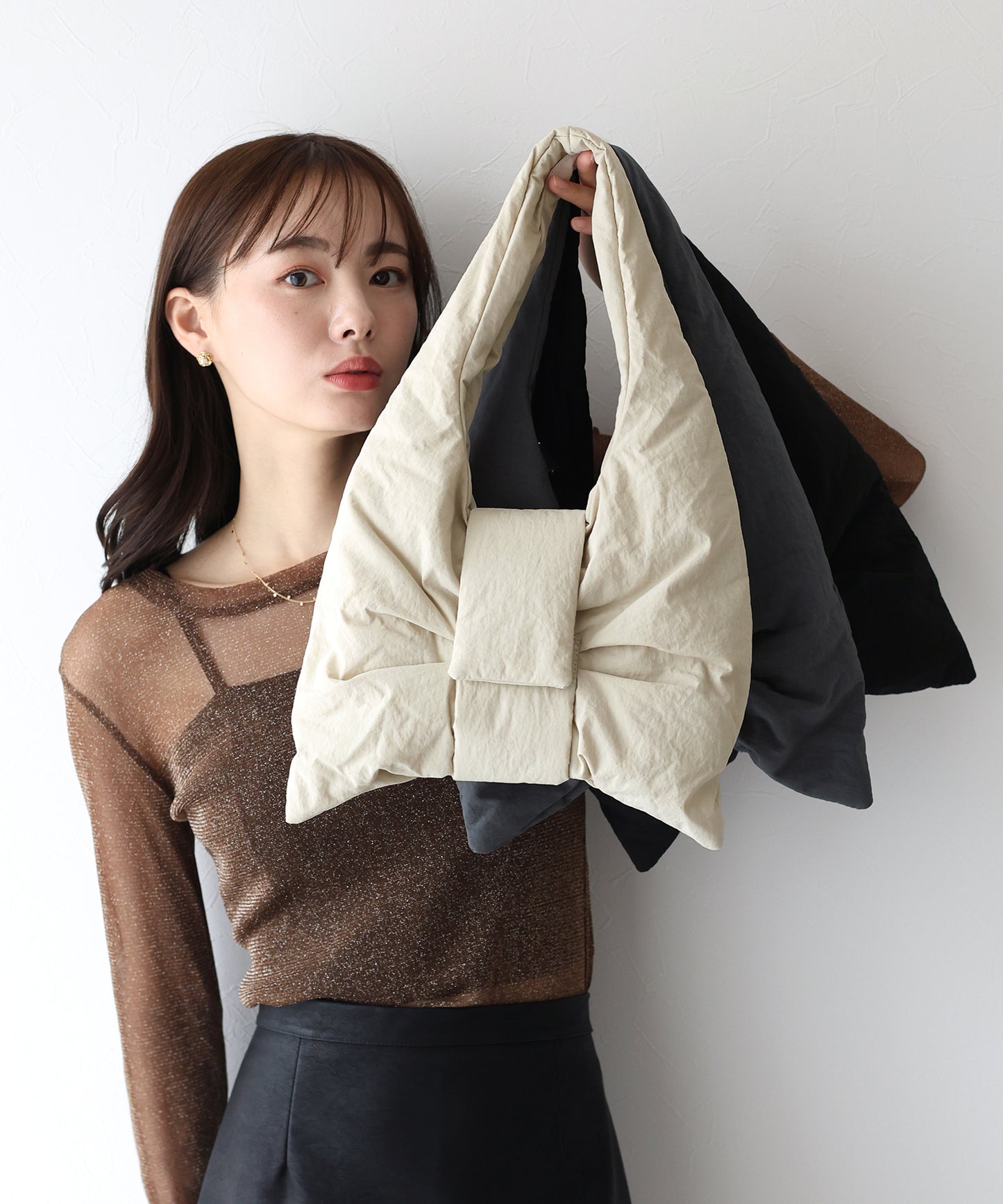 ミニリボンパテッドバッグ