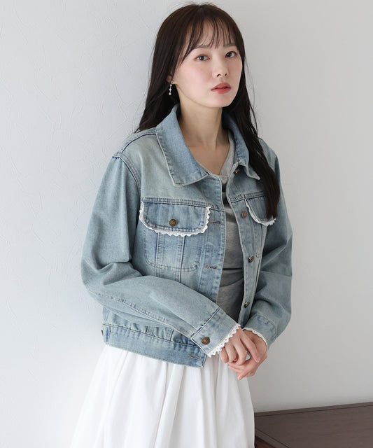 ピコレースデニムジャケット