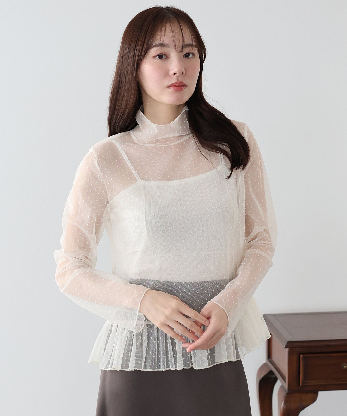 シアードットペプラムブラウス【ネコポス】