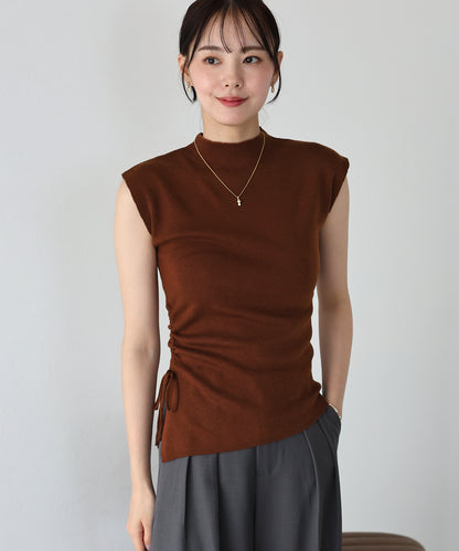 【SALE】バックボタンフレンチスリーブニット【ネコポス】