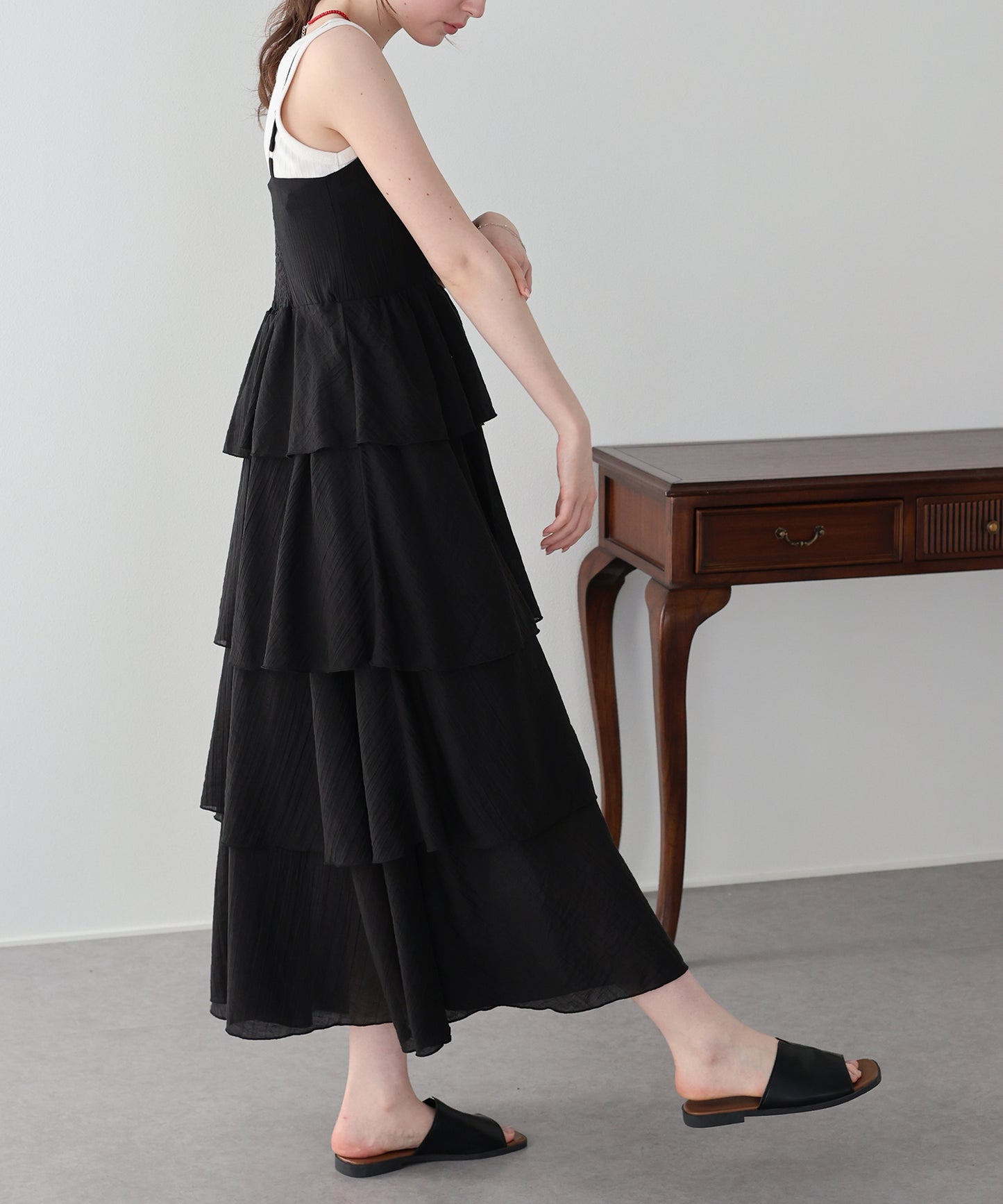 【早割5％OFF】シアーティアードキャミワンピース