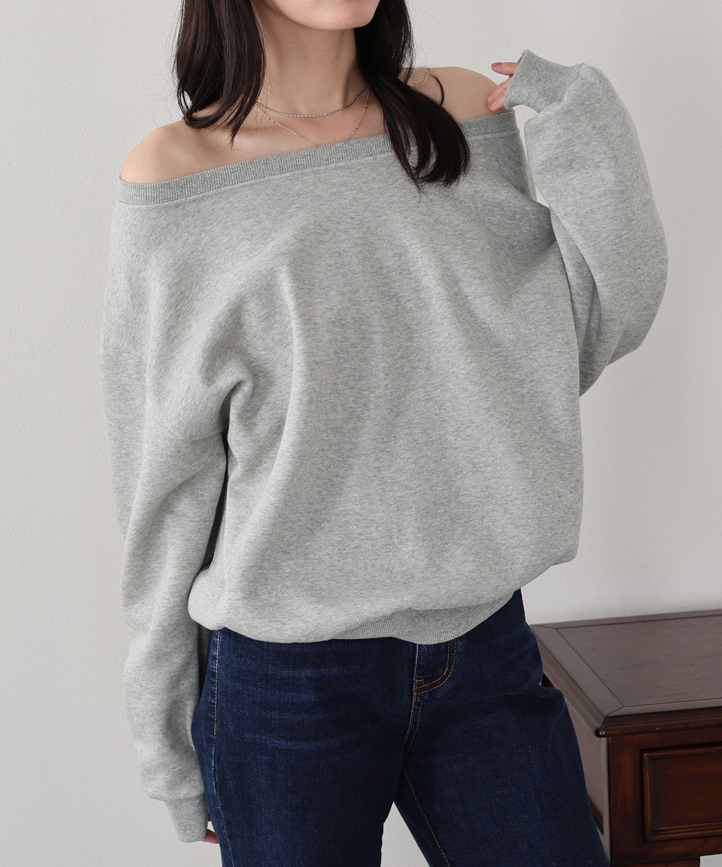 【早割5％OFF】裏起毛オフショルスウェット