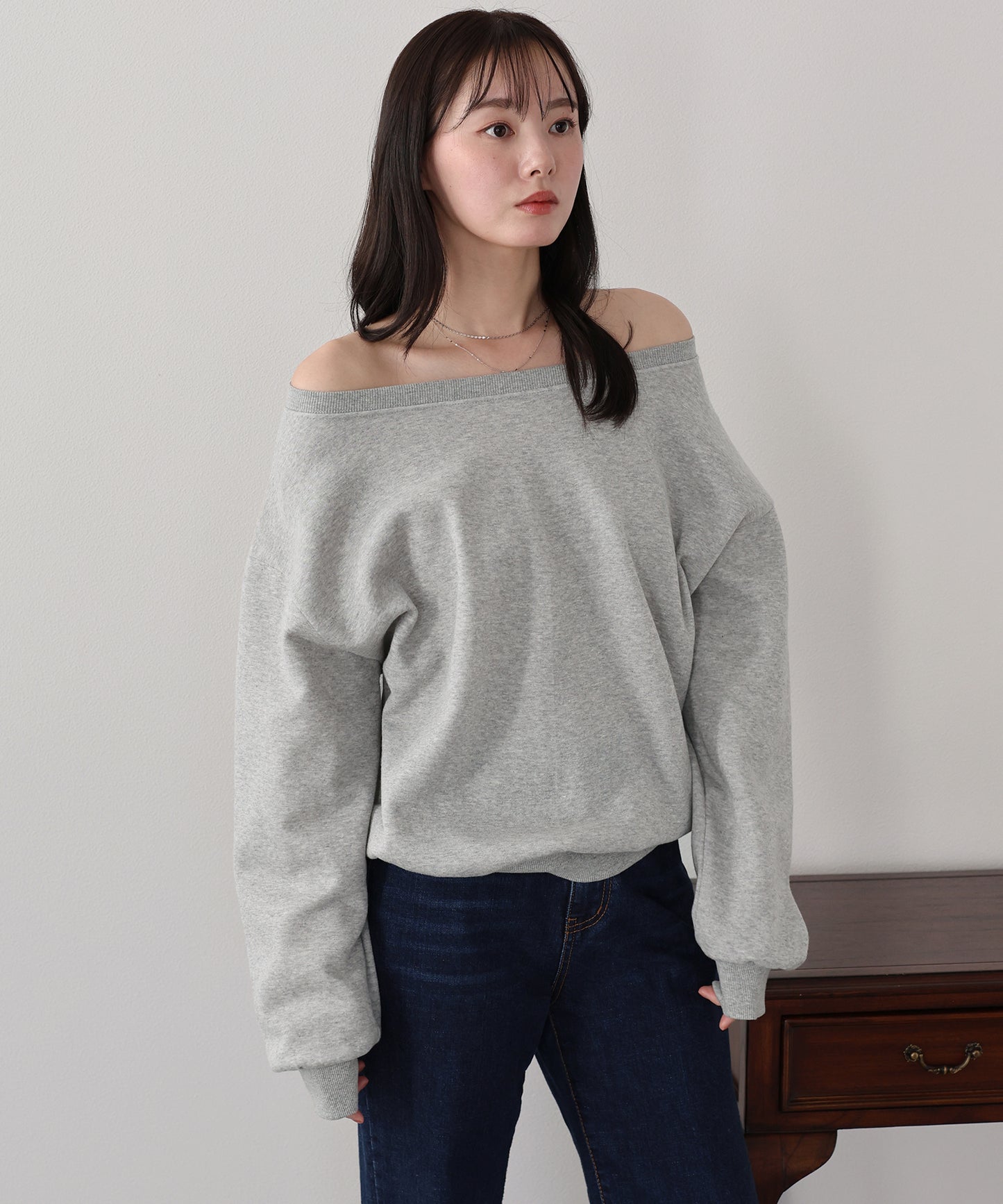 【早割5％OFF】裏起毛オフショルスウェット