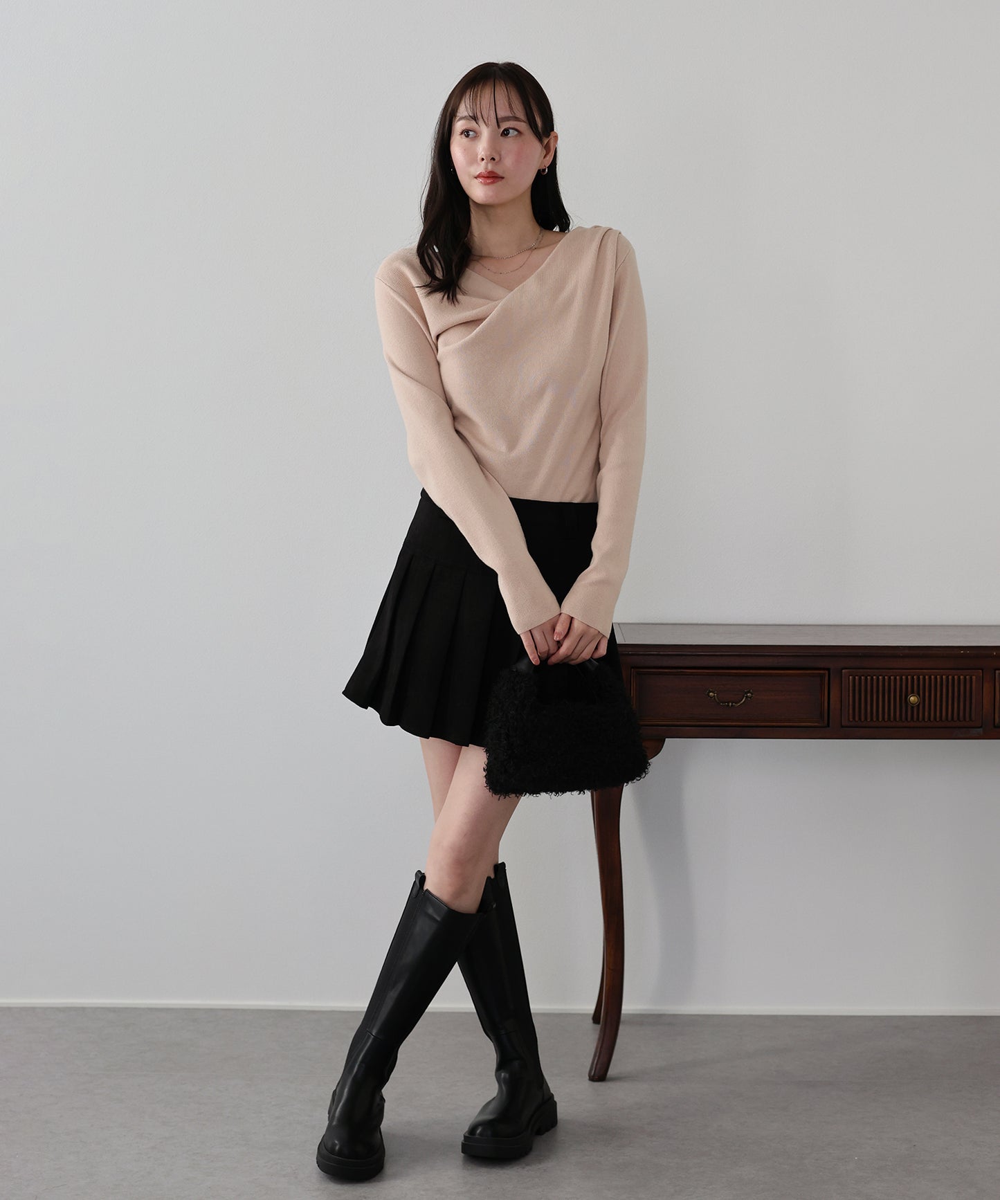 ドレープネックニット【ネコポス】