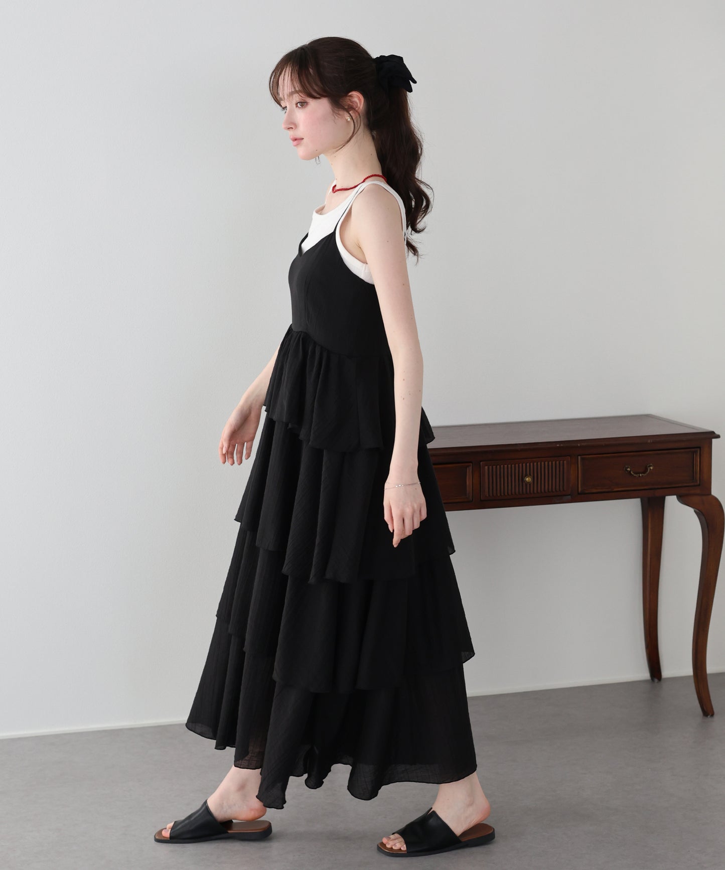 【早割5％OFF】シアーティアードキャミワンピース