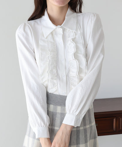 【早割5％OFF】フロントフリルブラウス【メール便】