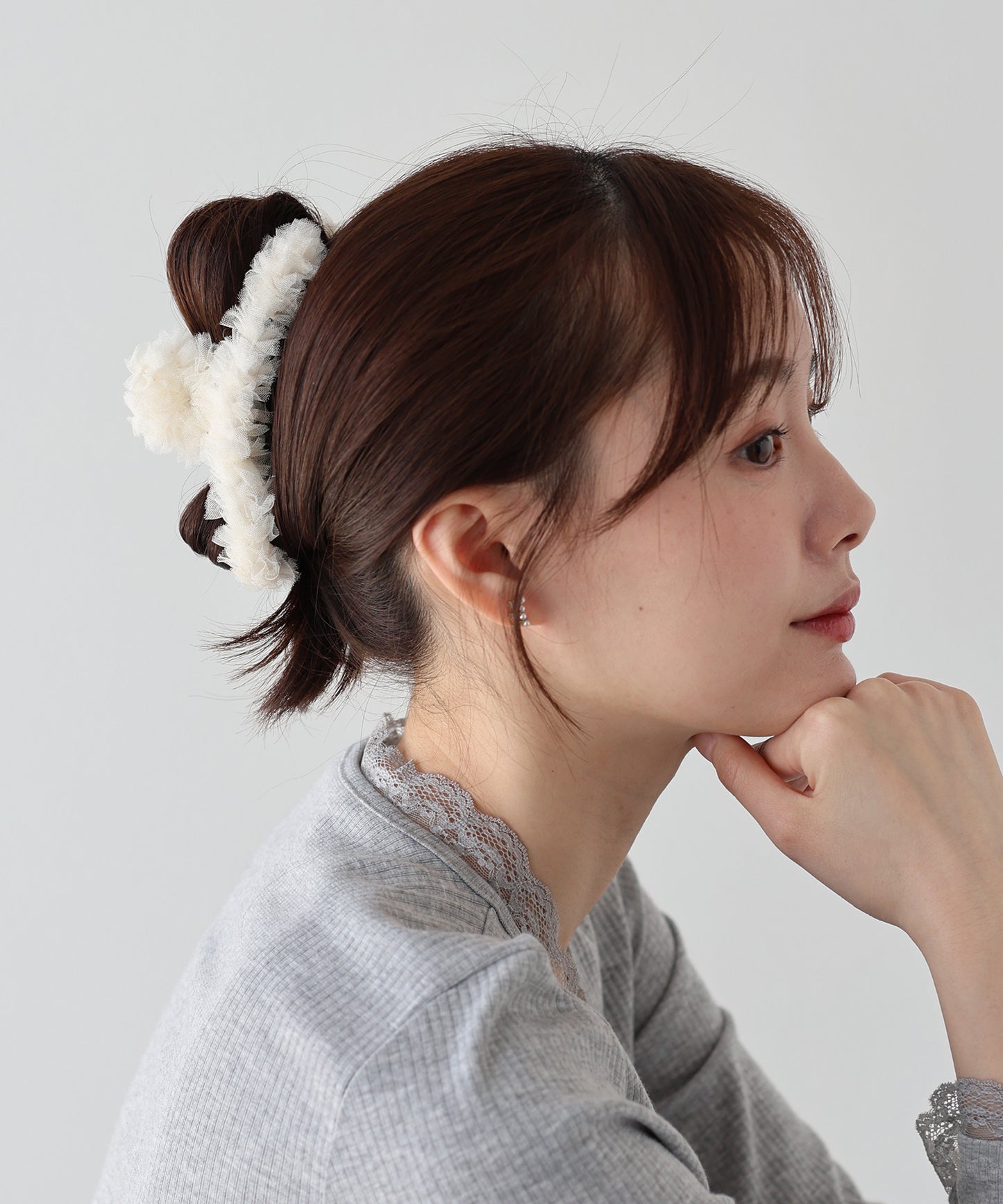 【早割5％OFF】フリルチュールバンスクリップ