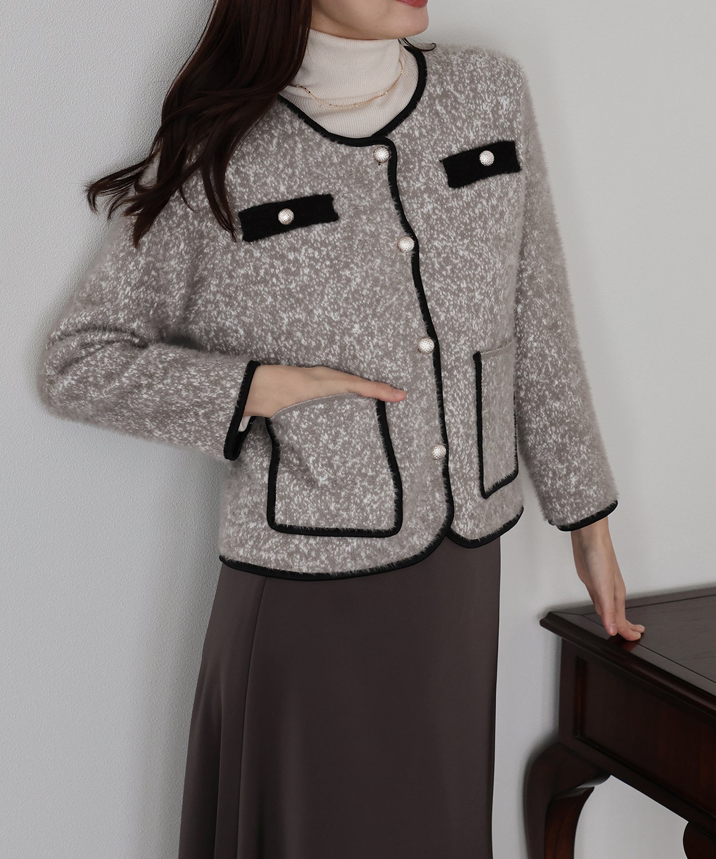 【SALE】ツイード風シャギージャケット