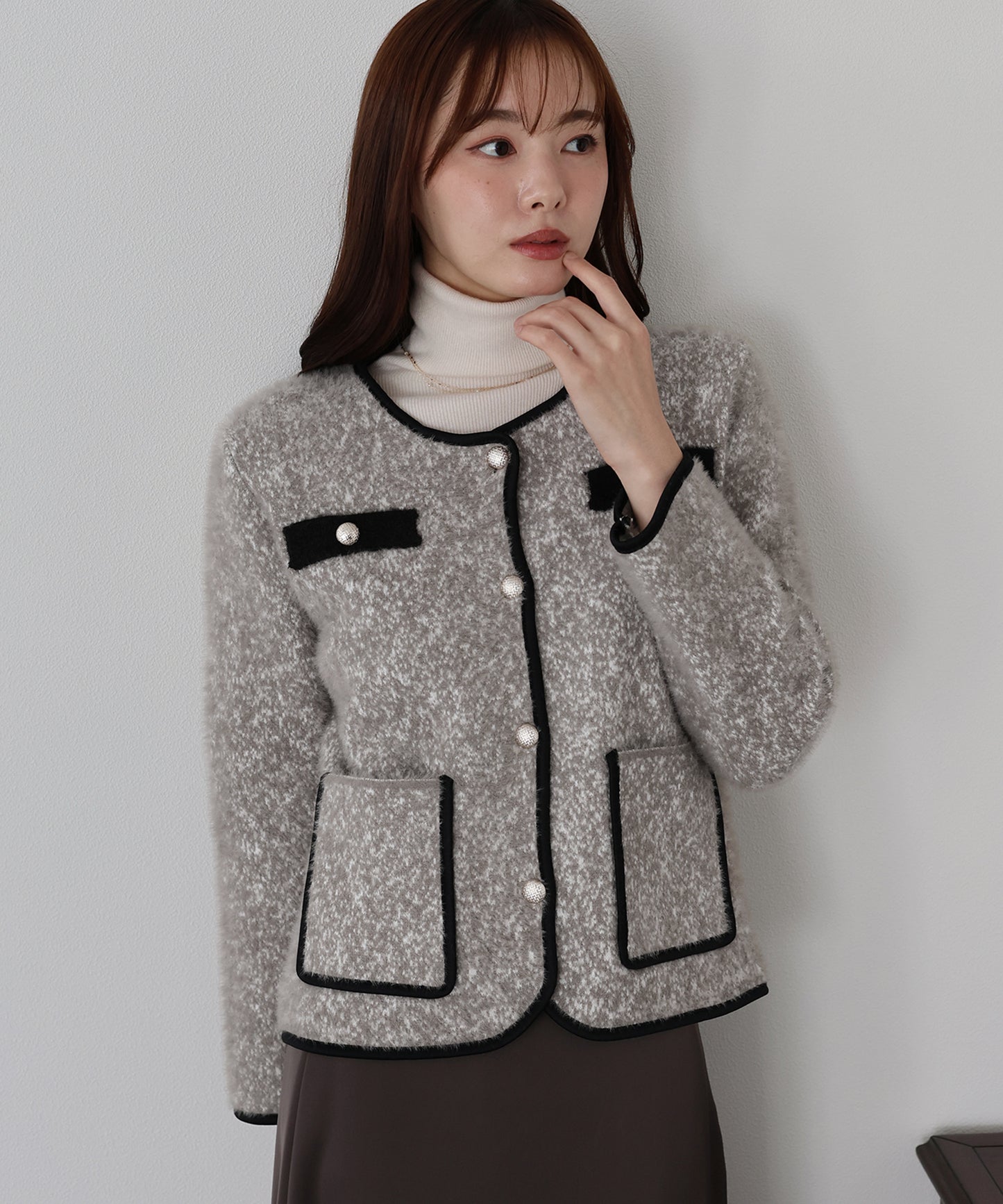 【SALE】ツイード風シャギージャケット