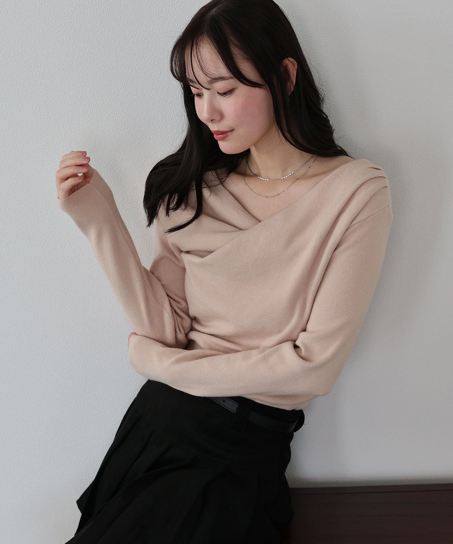 ドレープネックニット【ネコポス】