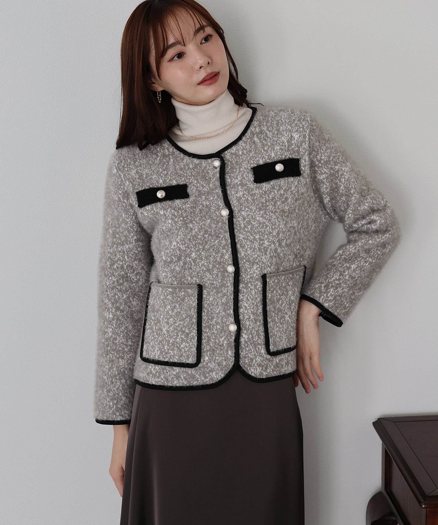 【SALE】ツイード風シャギージャケット