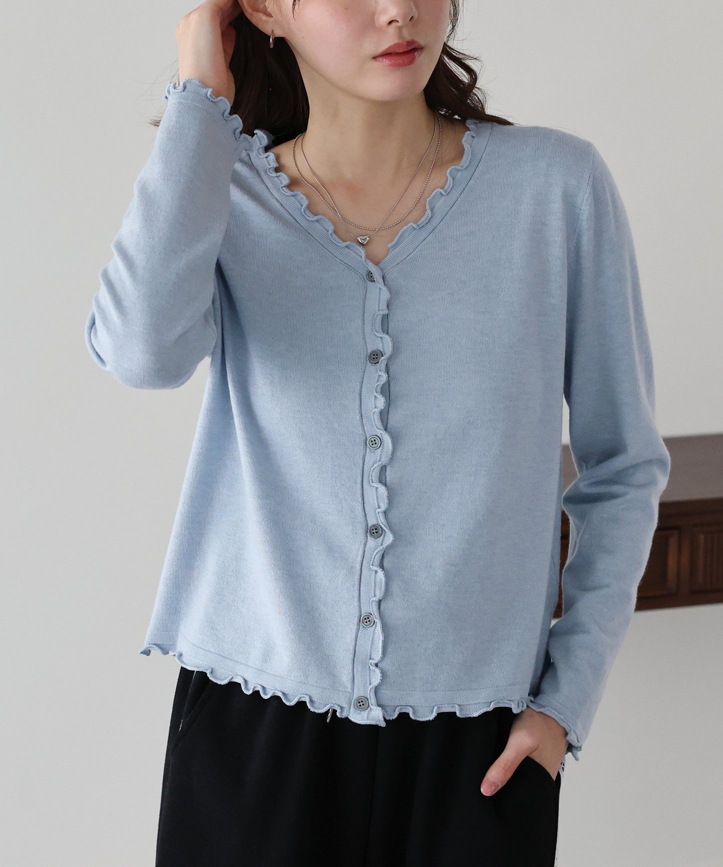 【早割5％OFF】メローフリルカーディガン