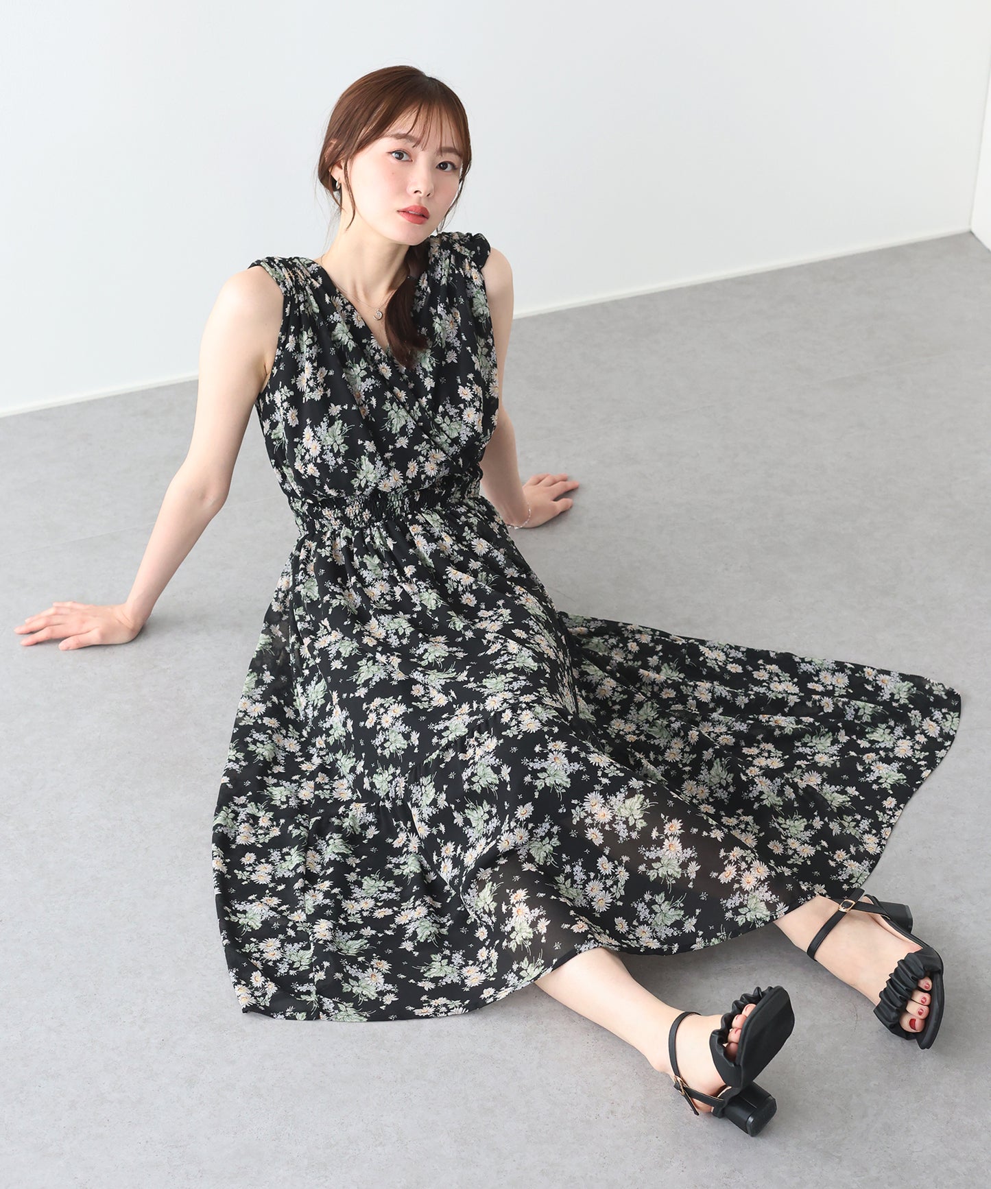 フラワーカシュクールワンピース
