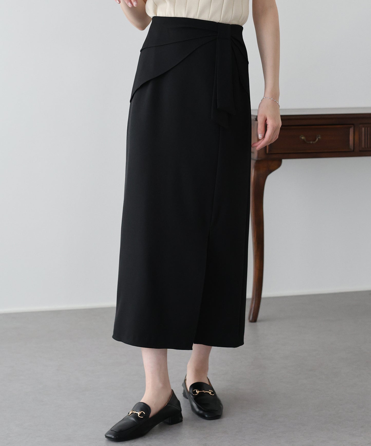 ウエストリボンタイトスカート