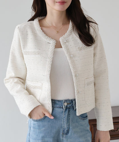 ビジューラメツイードジャケット