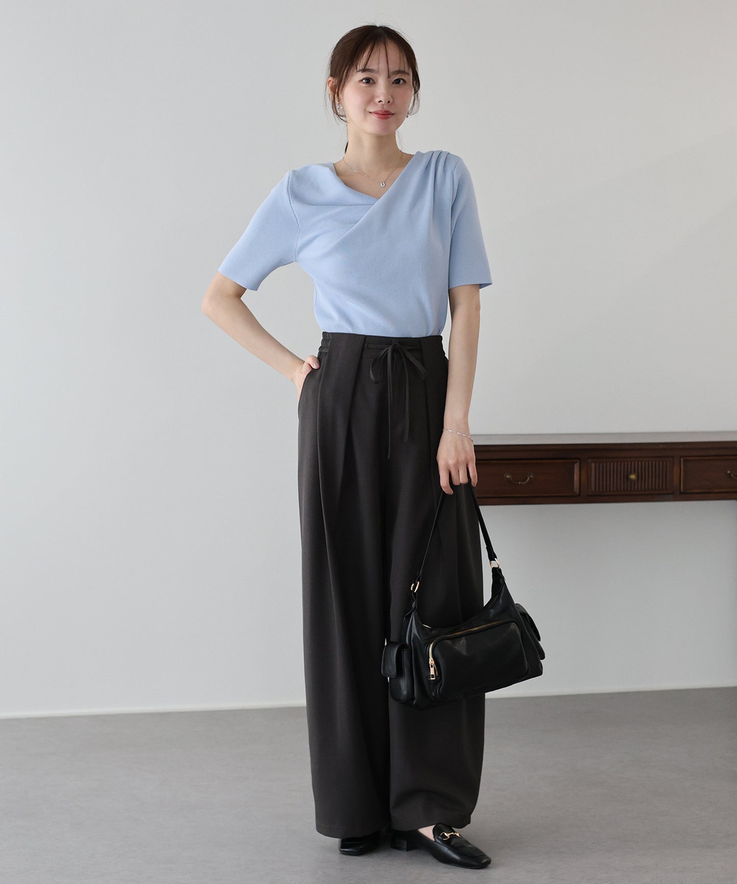 ドレープネックニット【ネコポス】