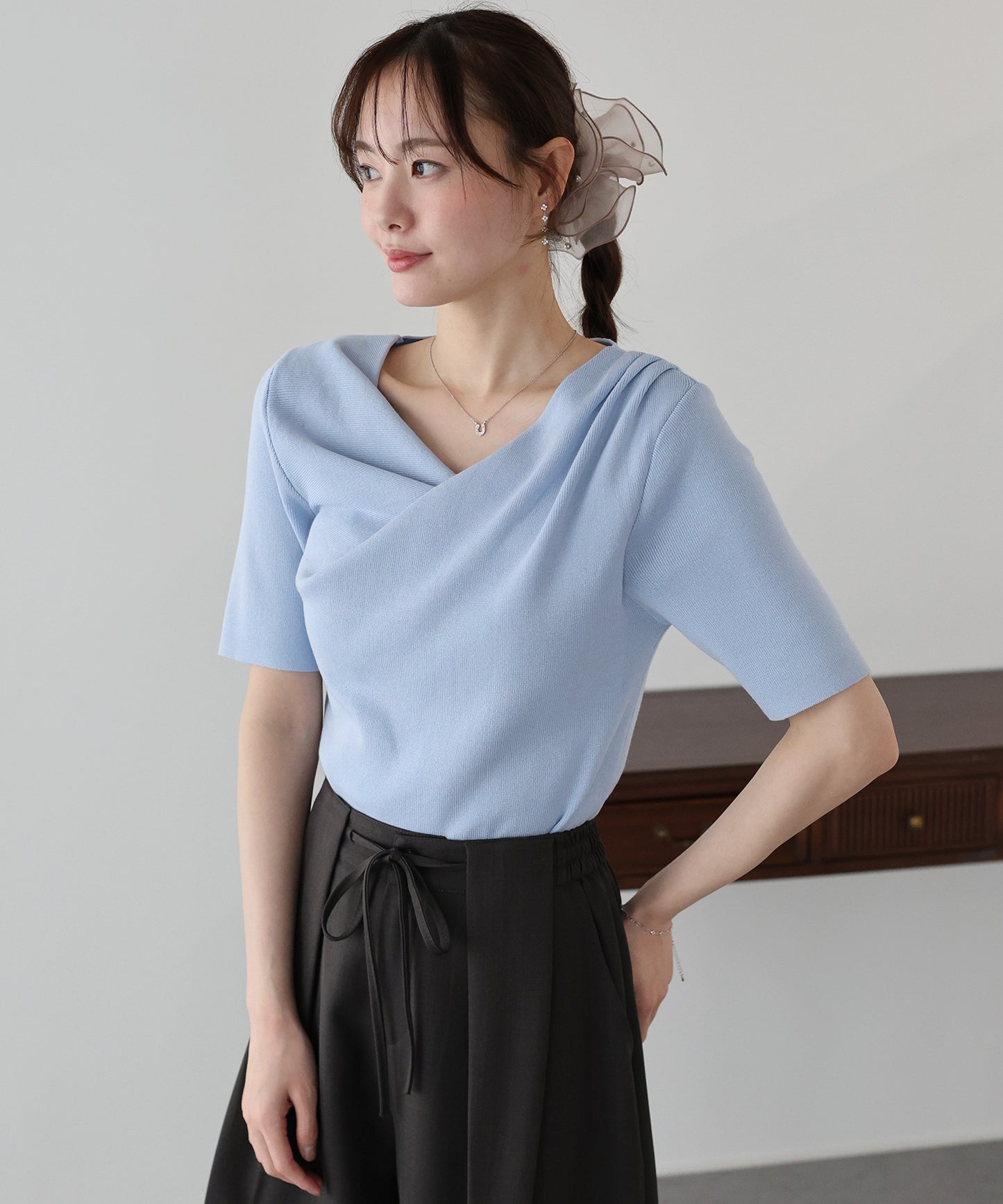 ドレープネックニット【ネコポス】