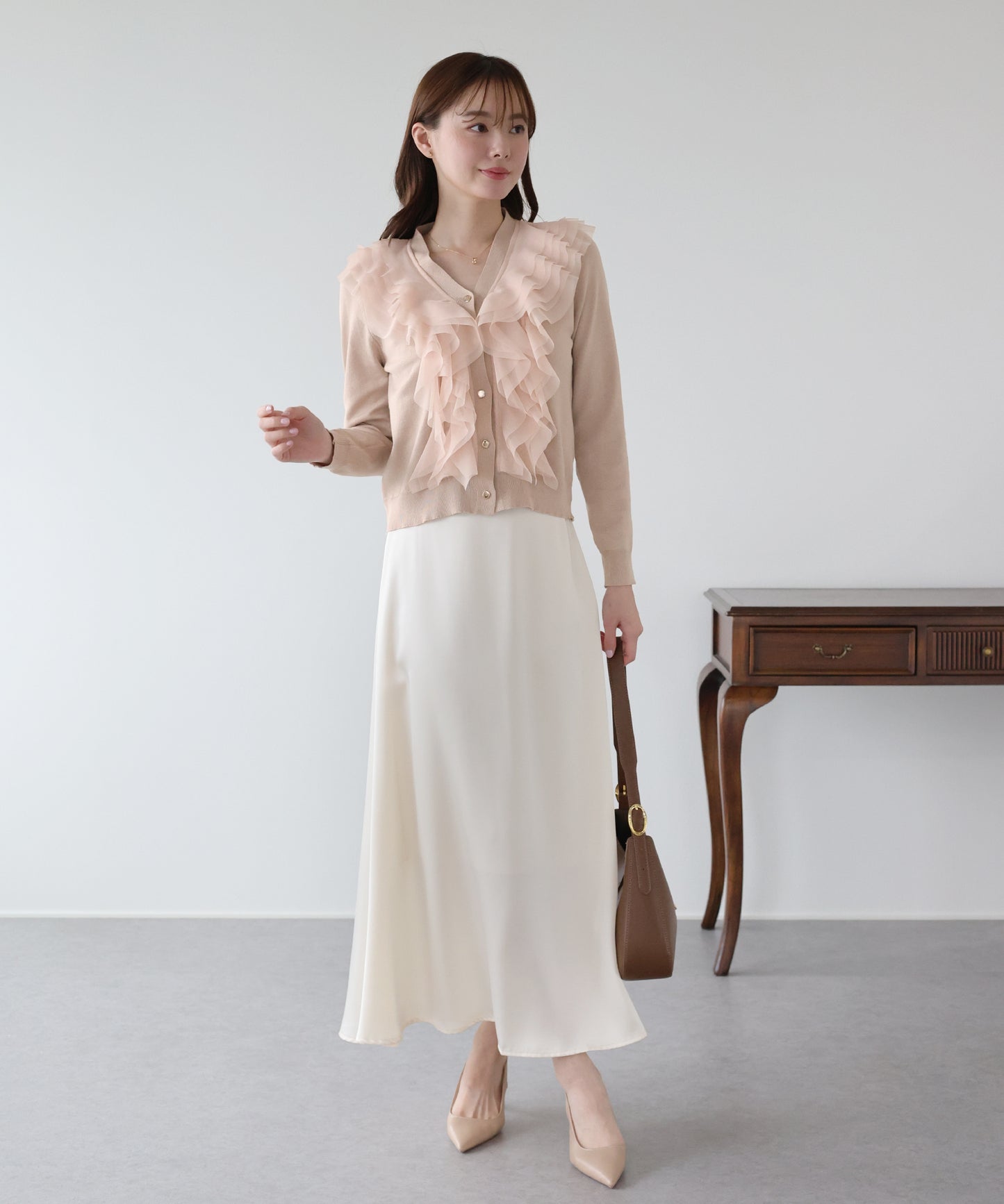 チュールフリルカーディガン