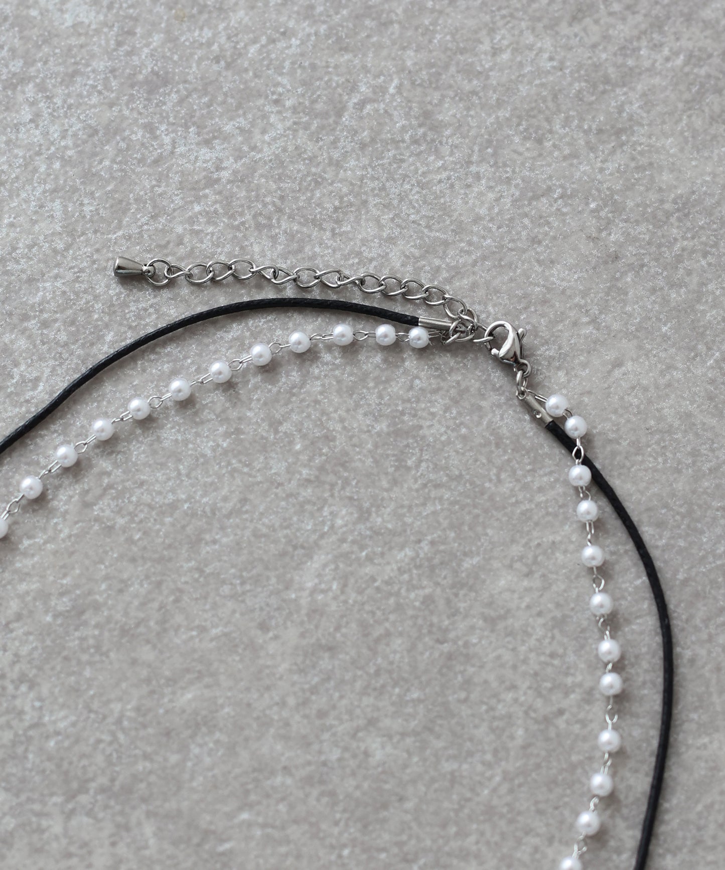 [ J by blue ]パール＆紐2連ネックレス / サージカルステンレス【ネコポス】