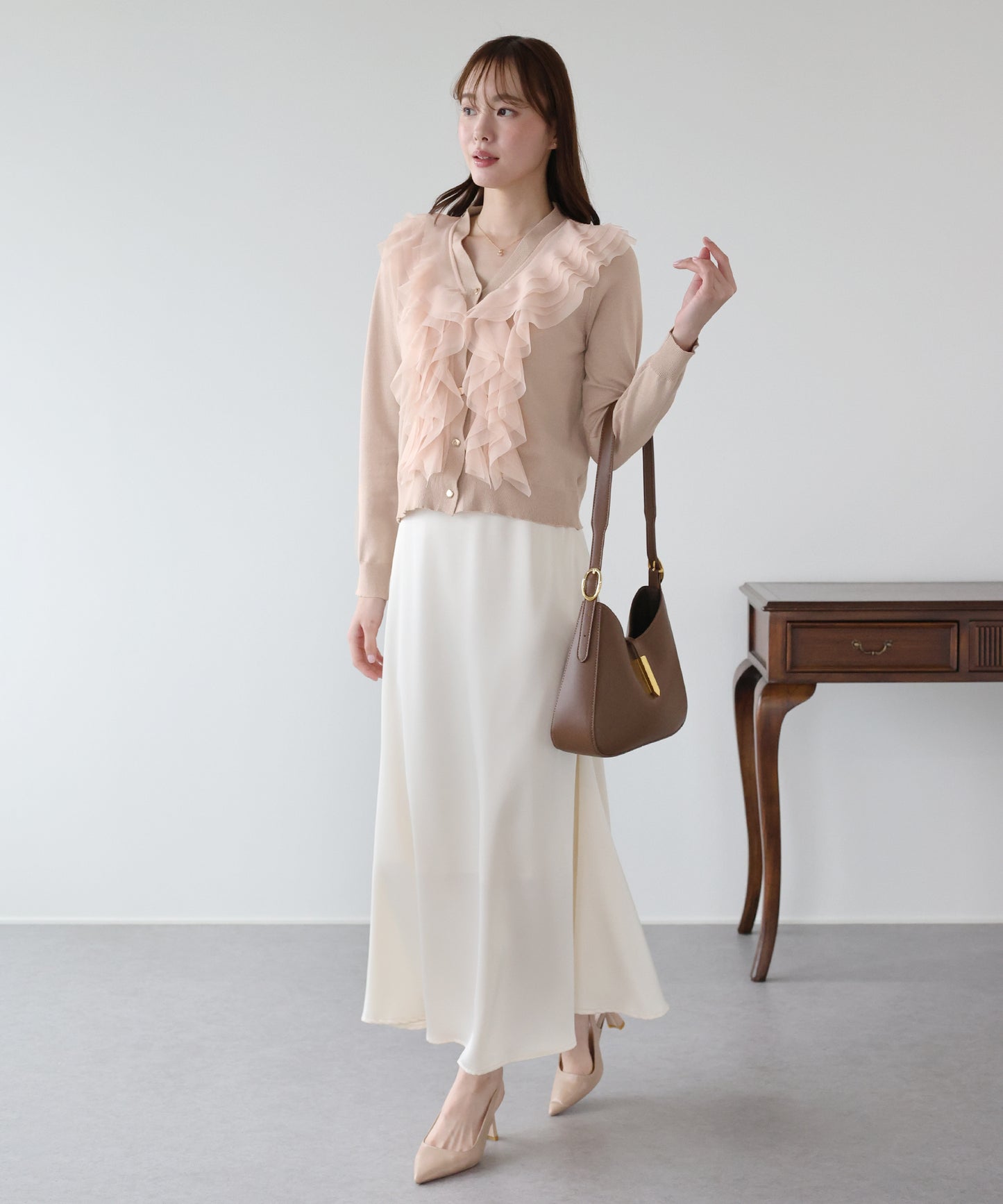 チュールフリルカーディガン