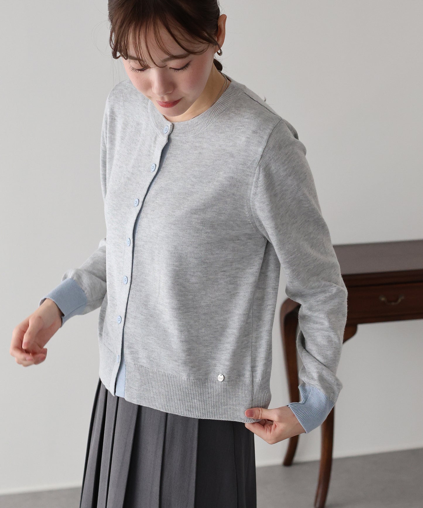 バイカラーカーディガン