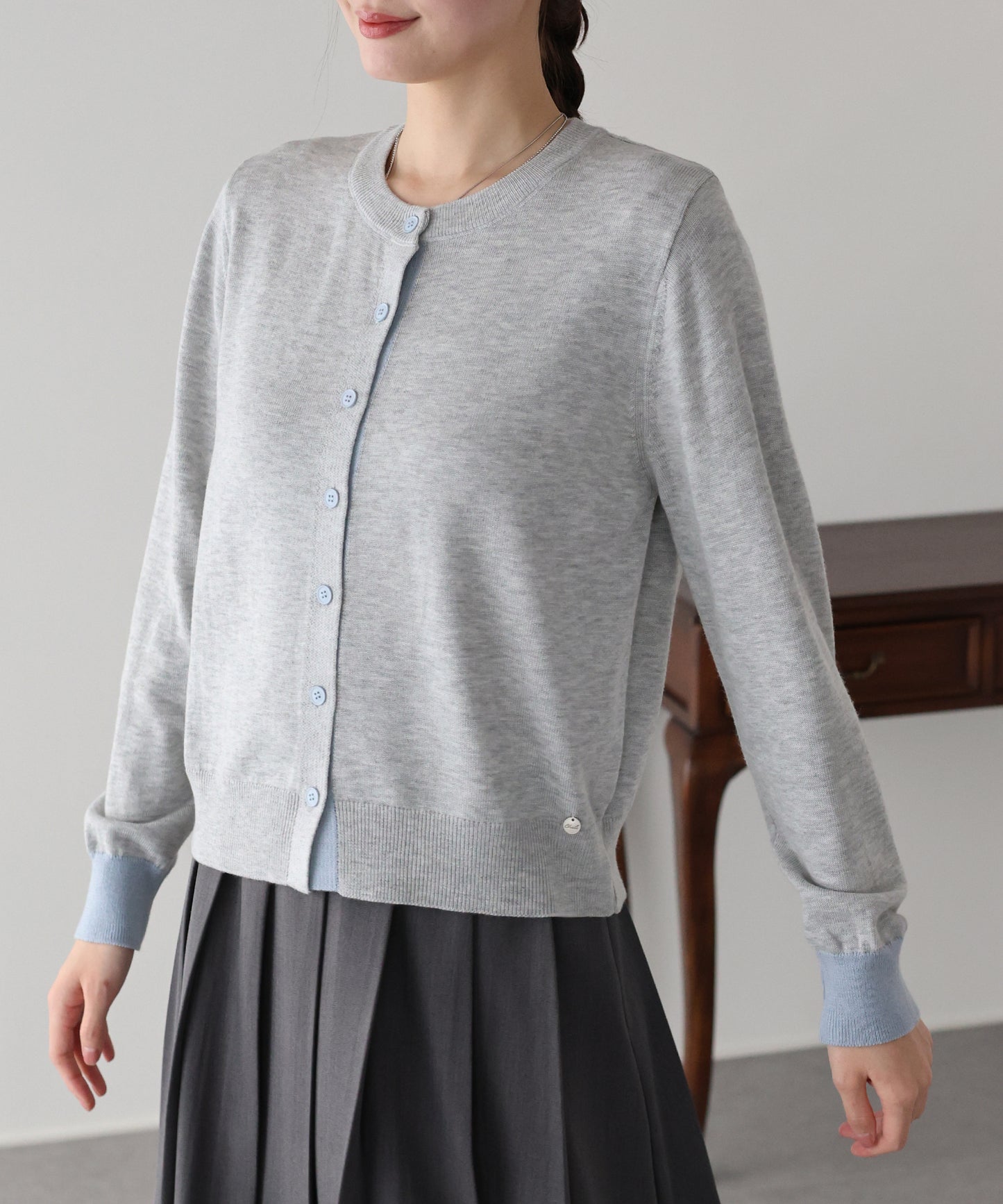 バイカラーカーディガン