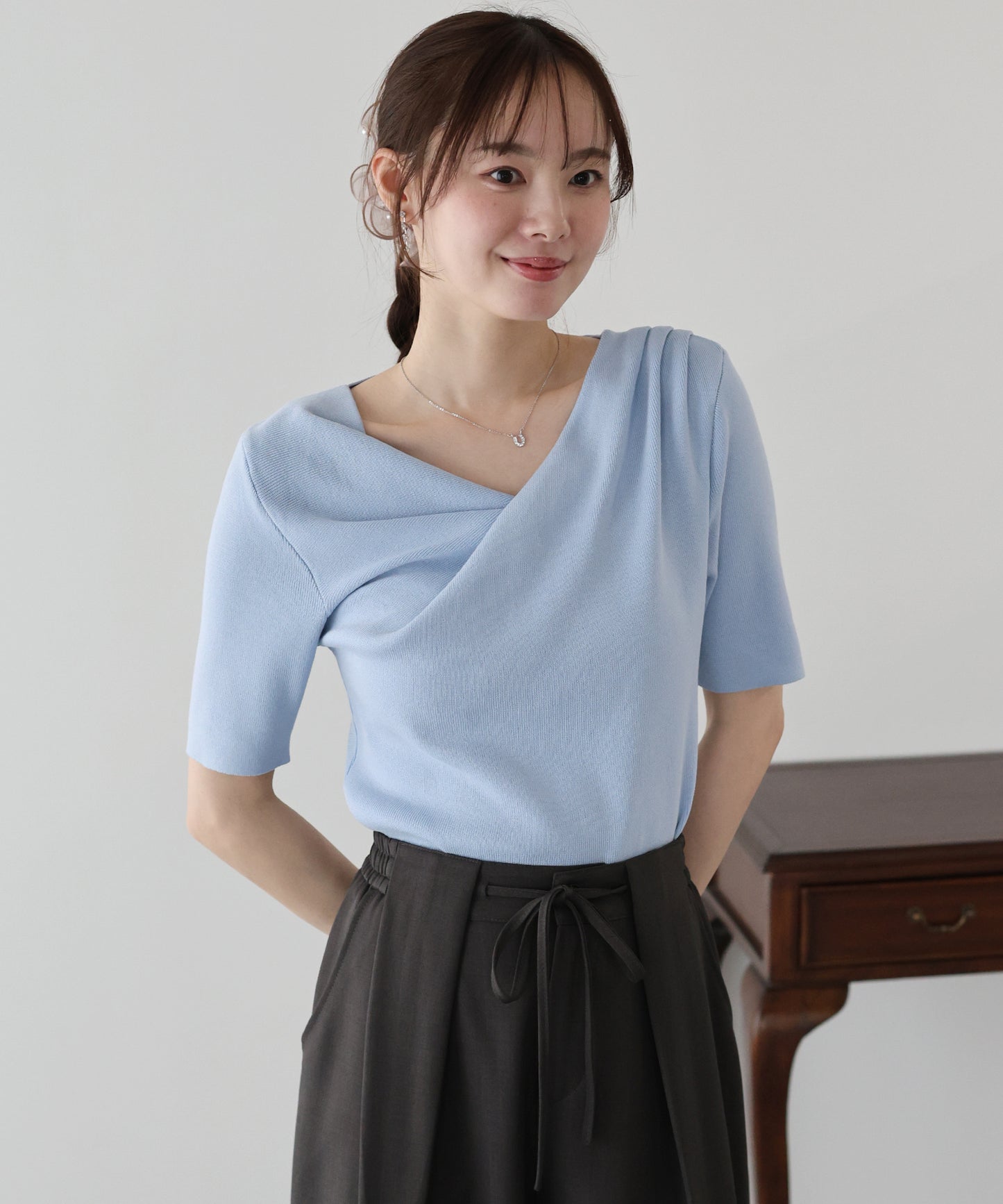 ドレープネックニット【ネコポス】