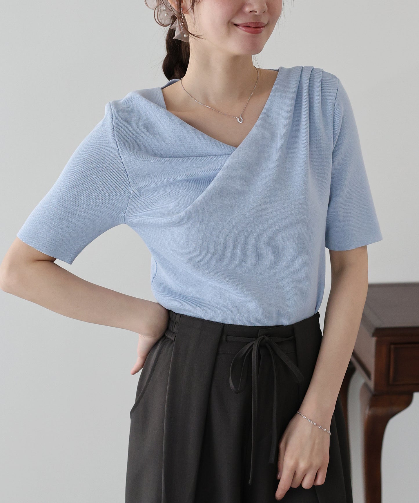 ドレープネックニット【ネコポス】