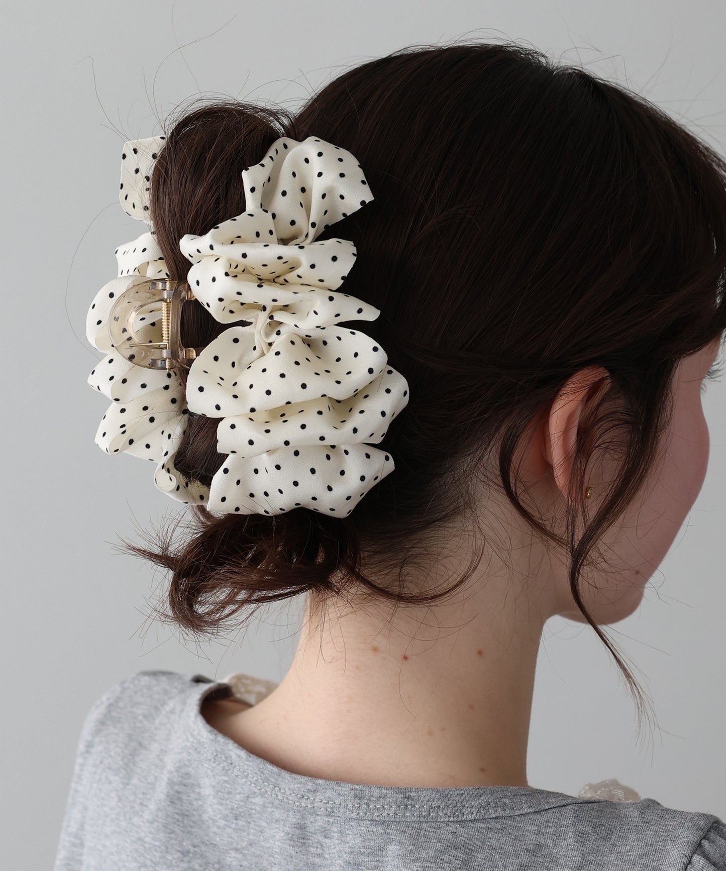 【早割5％OFF】ドットフリルバンスクリップ【ネコポス】