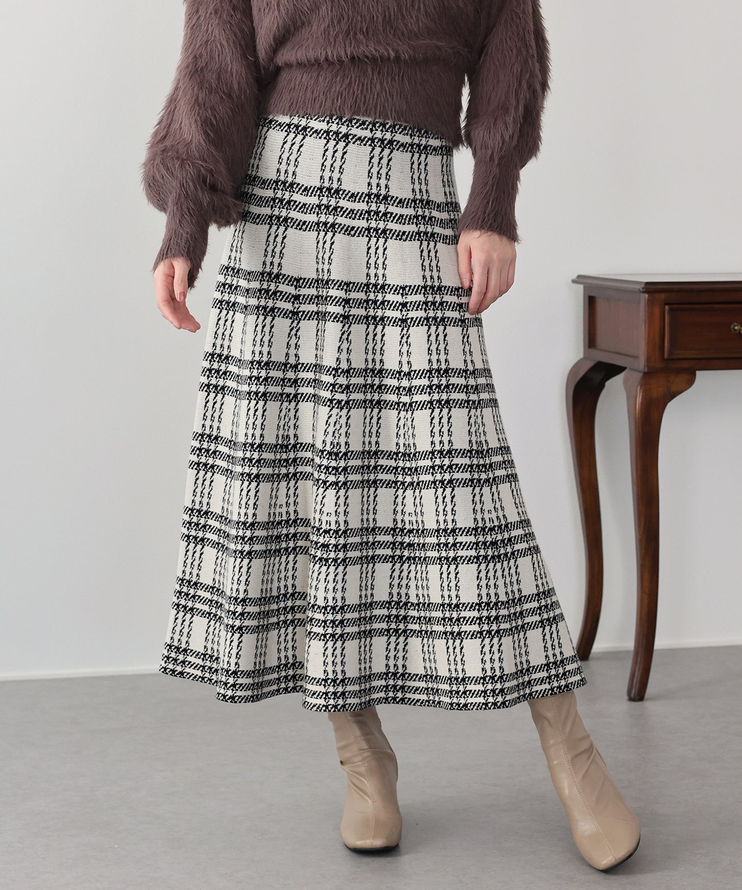 ロングチェックスカート