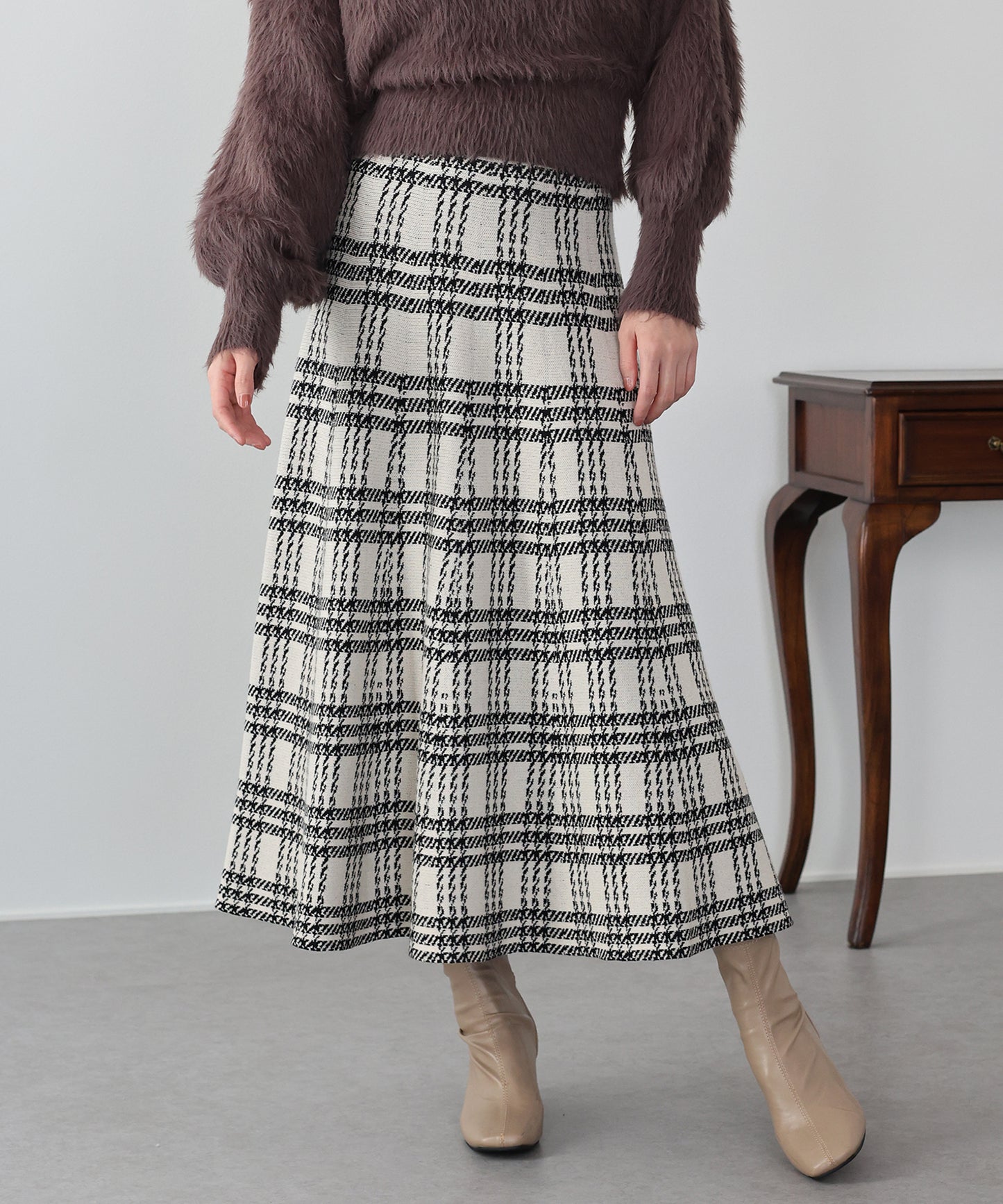 【早割5％OFF】ロングチェックスカート