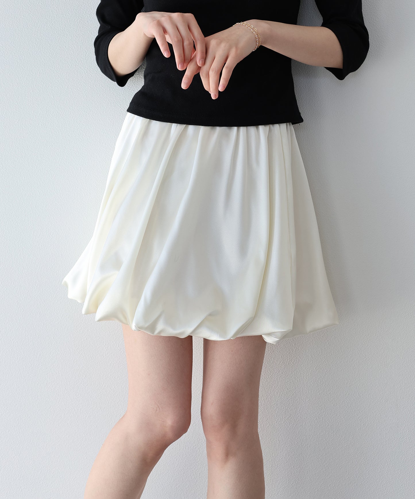 【早割5％OFF】サテンバルーンミニスカート
