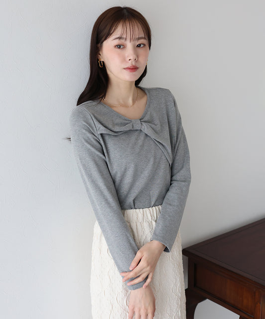 リボンモチーフカットソー