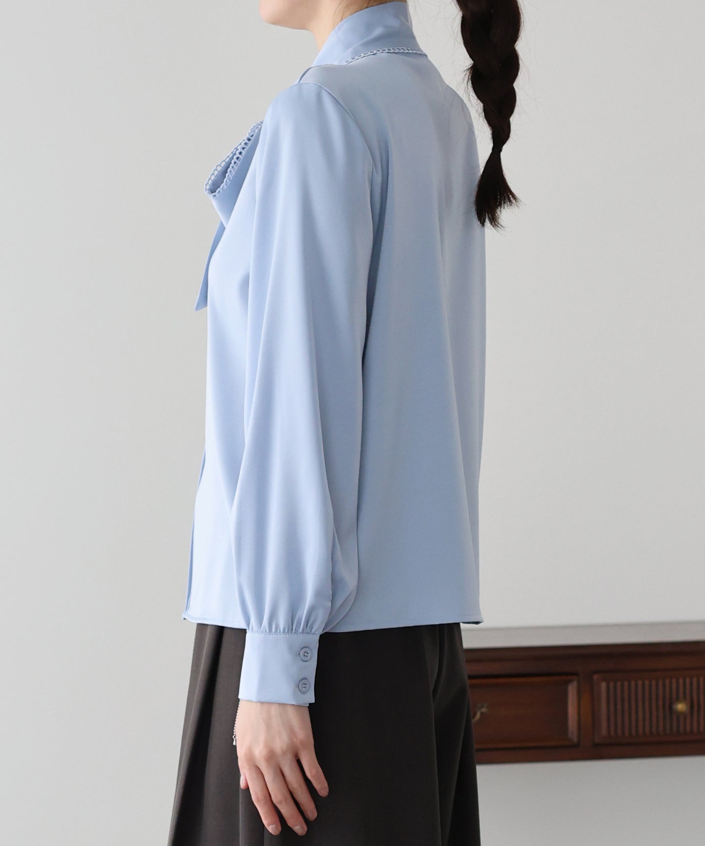 レーストリムリボンブラウス【ネコポス】