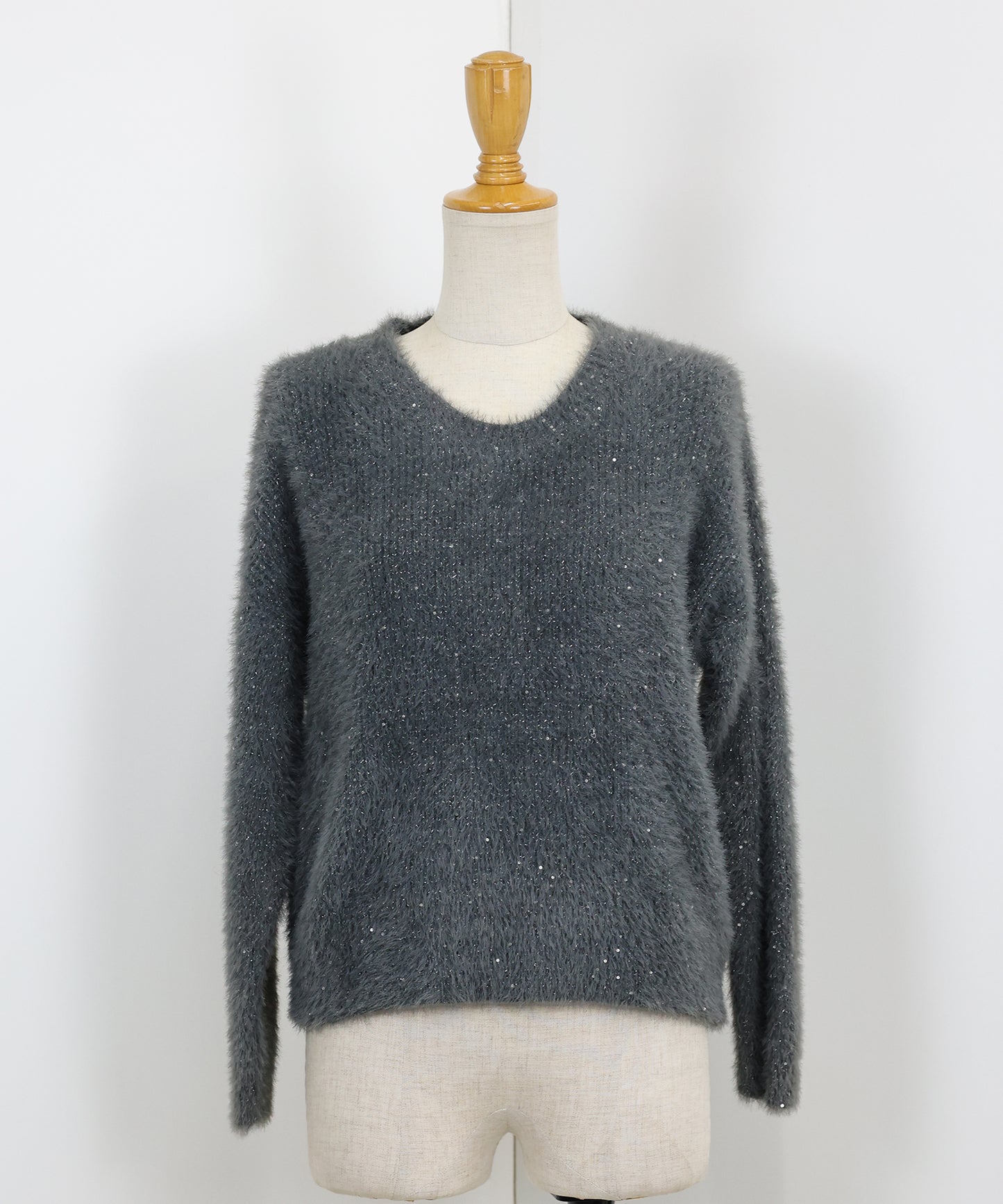 スパンコールラメシャギーニット